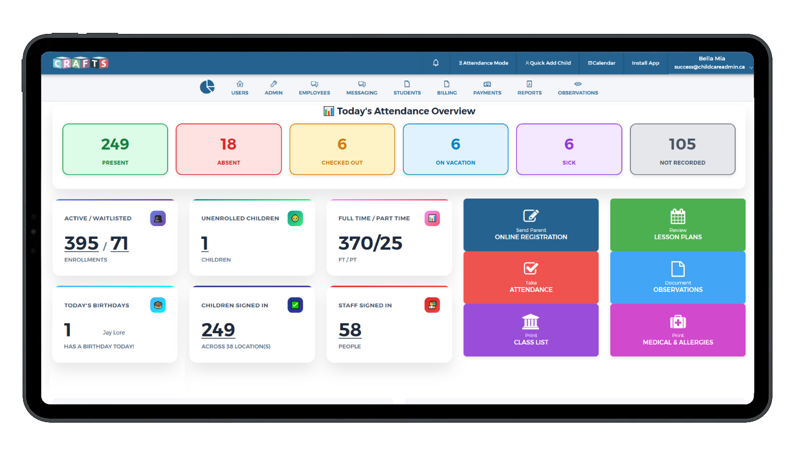 CRAFTS Childcare Management App